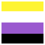 Non-binary LGBT+ pride flag with white border